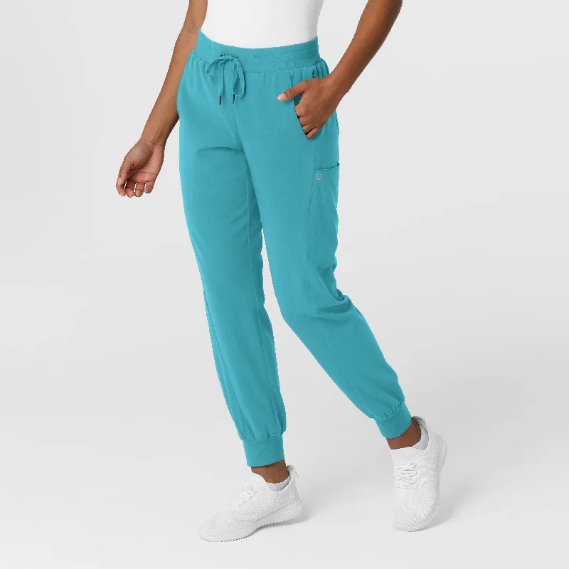 Aero Remix Women's Cargo Jogger Scrub Pant - Teal Blue