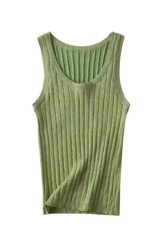 'Aileen' Sleeveless Ribbed Knit Top (5 Colors)