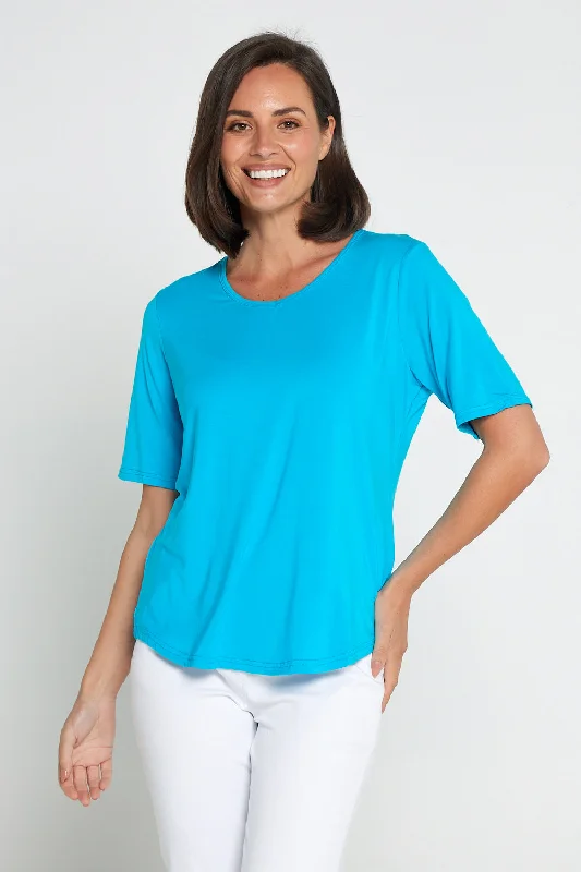 Belinda Modal Tee - Aqua Blue