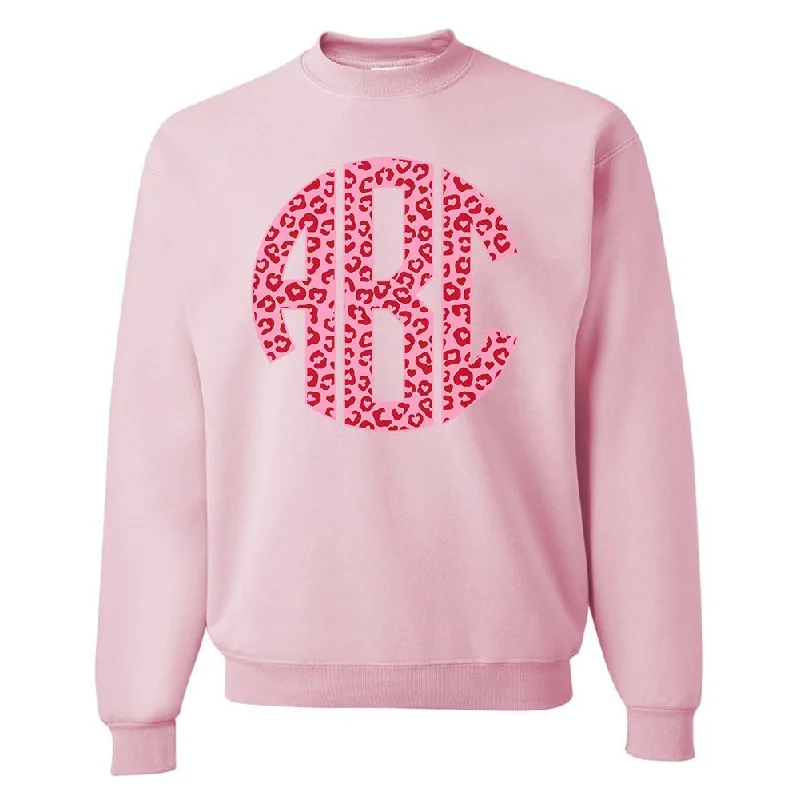 Monogrammed 'Leopard Love' Big Print Crewneck Sweatshirt