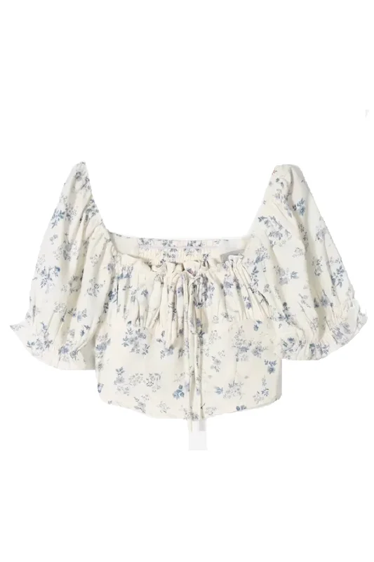 'Olwen' Floral Square Neck Top