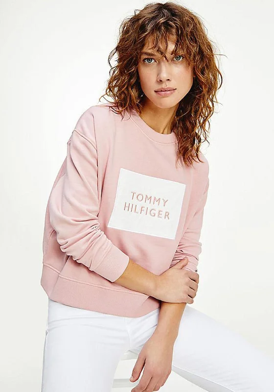 Tommy Hilfiger Embroidered Box Crewneck Sweatshirt, Pink