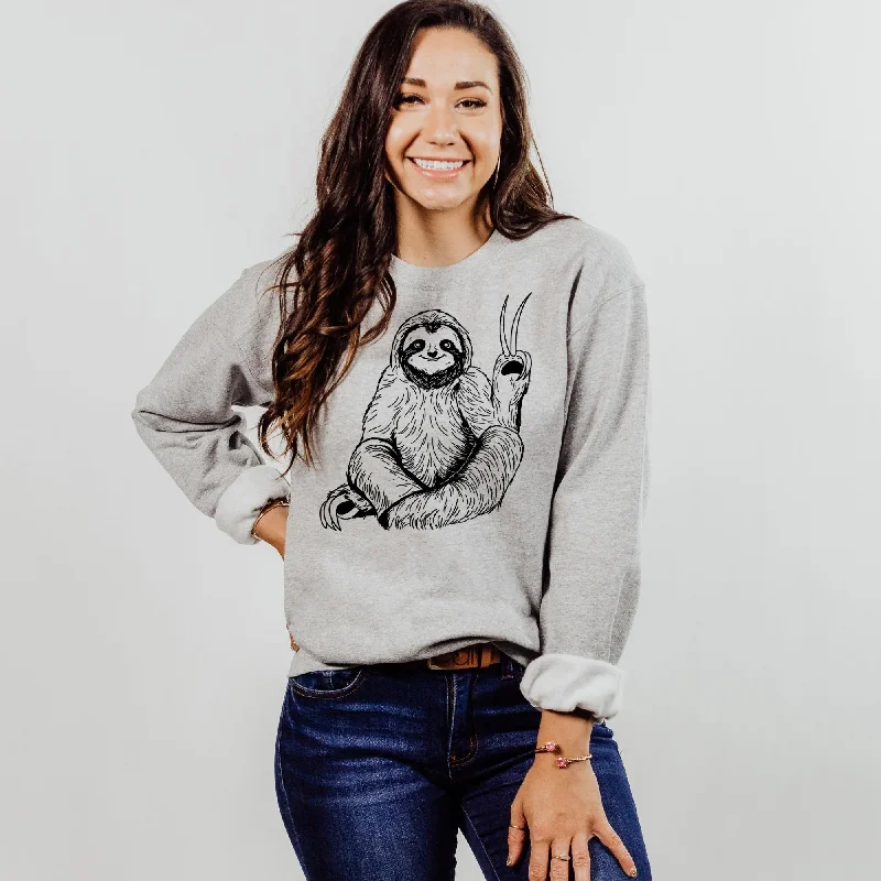 Sloth Peace Sign Sweatshirt Men and Women *UNISEX FIT*