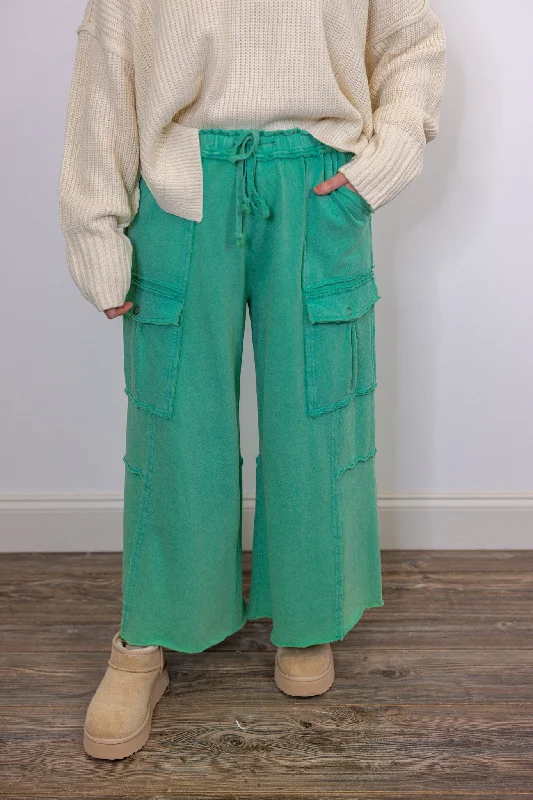 Comfy Trends Washed Green Pants