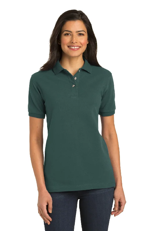 Port Authority Womens Shrink Resistant Short Sleeve Polo Shirt - Dark Green - Closeout