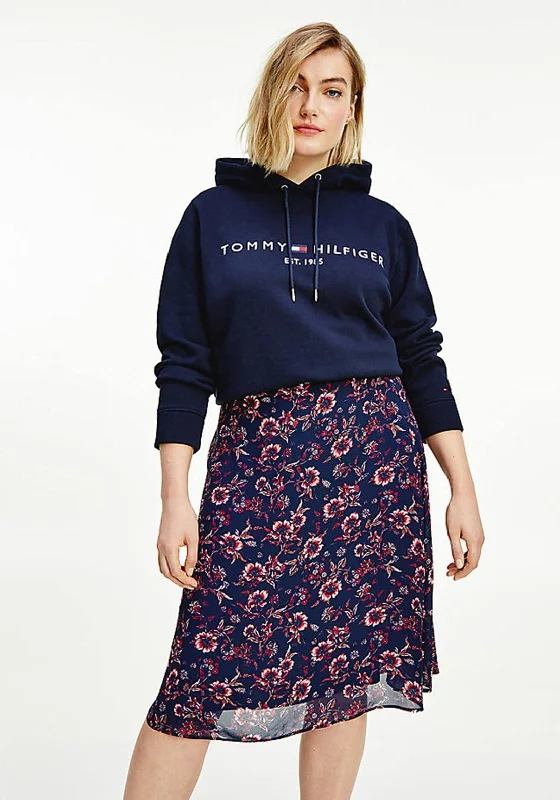 Tommy Hilfiger Women’s Heritage Logo Embroidered Hoodie, Navy