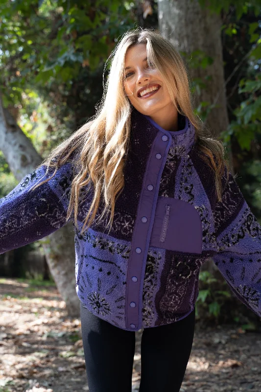 Falling For You Fleece Jacket - Purple