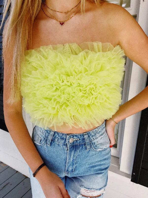 Under the Sea Tulle Top - Soft Lime