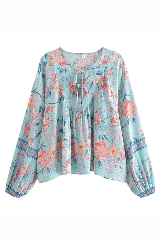 'Rufa' Floral Round-Neck Blouse Top