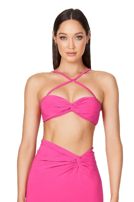 Nookie Jewel Crop - Neon Pink