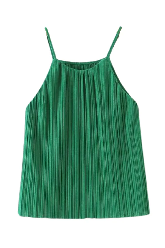 'Kylee' Knit Weave Pleated Cami (2 Colors)