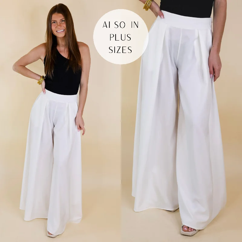 Urban Wonders Wide Leg Pants in Off White