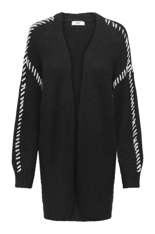 JDY - Jdyzoey Life L/S Stitch Cardigan Knt - 4743024 Black W. Birch Stitch