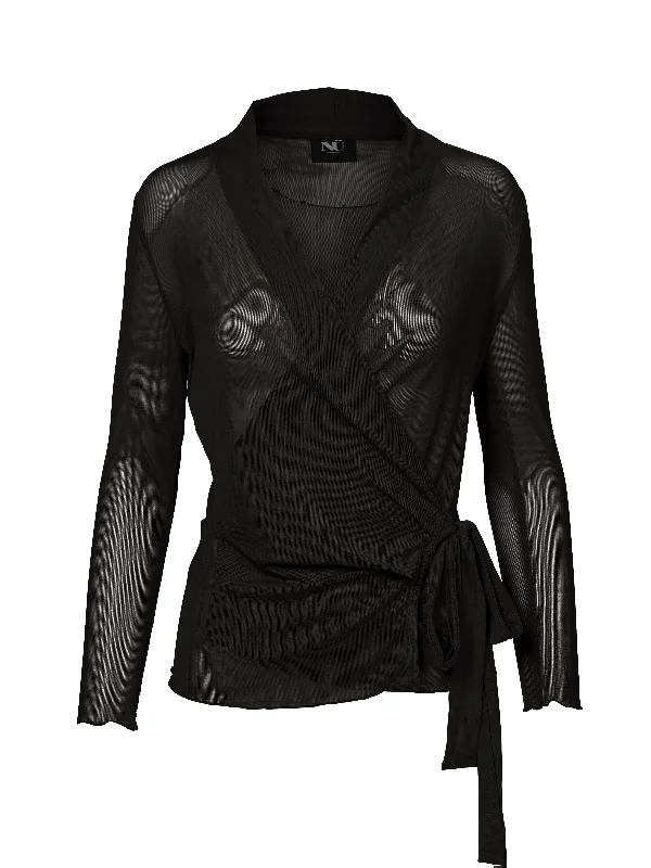 XILIN mesh cardigan - Black