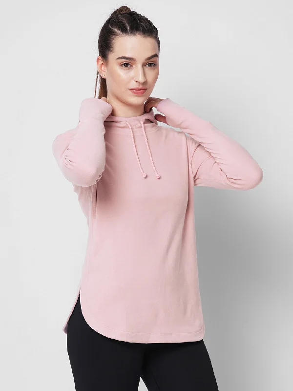 Fitkin women pink warm longsleeve hooded top