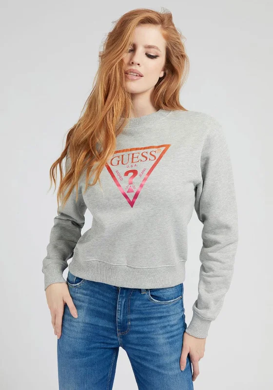 Guess Womens Karida Icon Logo Sweatshirt, Grey