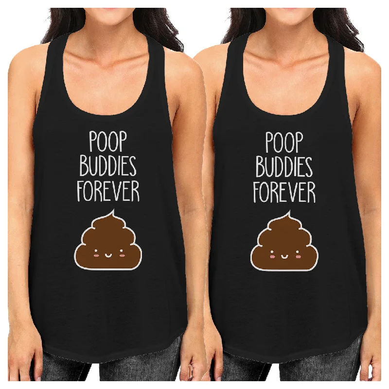 Poop Buddies BFF Matching Black Tank Tops