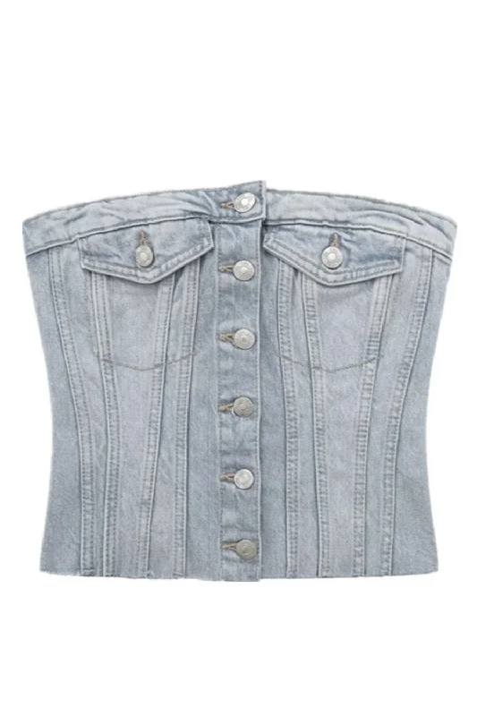 'Edwina' Sleeveless Denim Top