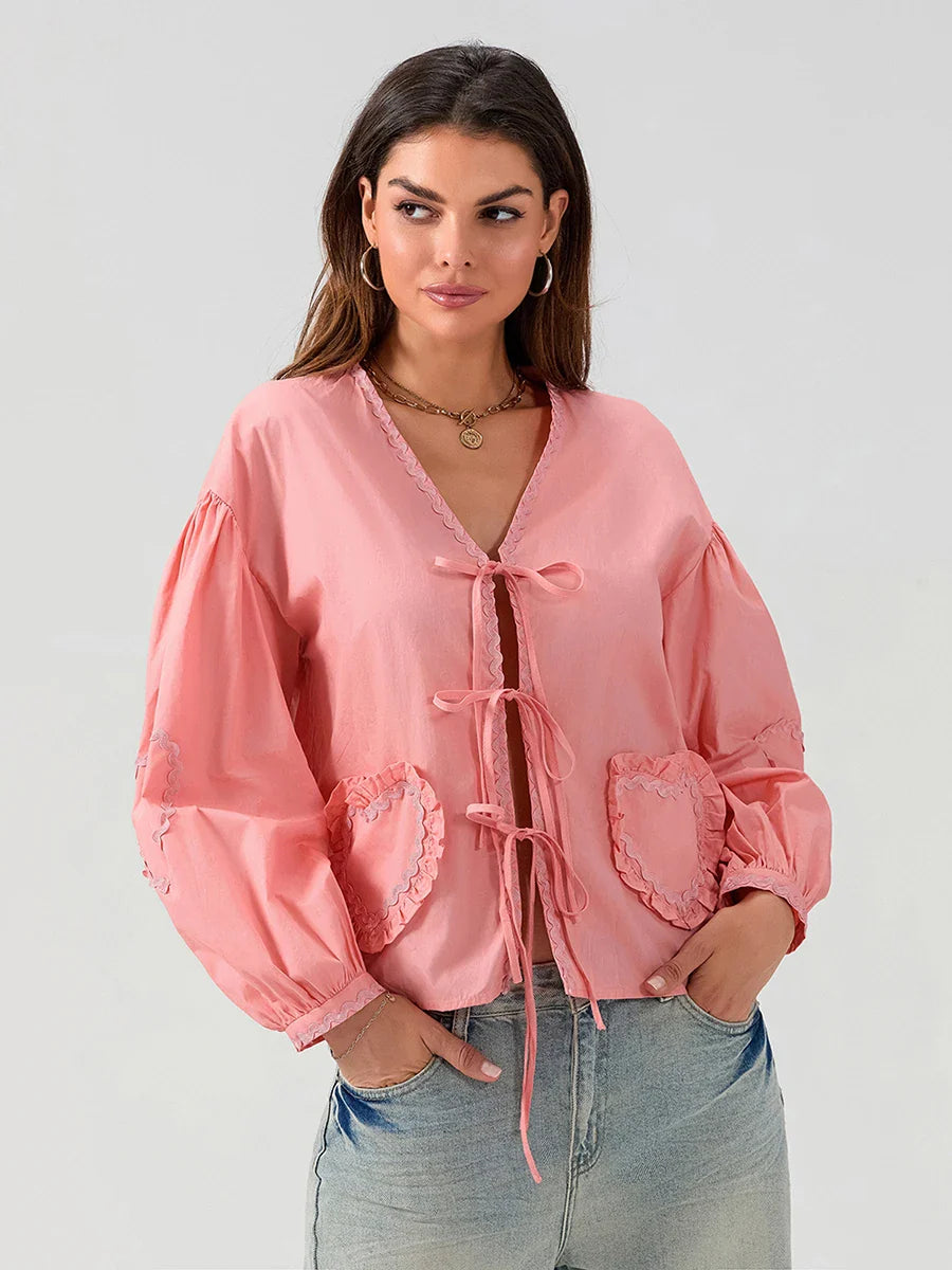 Adalynn | Cute Pocket Blouse