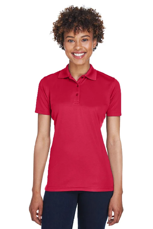 UltraClub Womens Cool & Dry Moisture Wicking Short Sleeve Polo Shirt - Cardinal Red