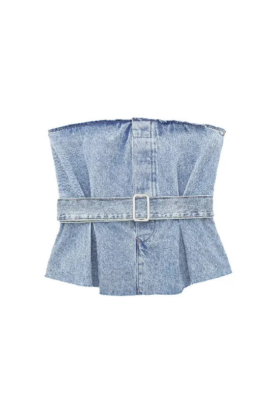 'Wynne' Bandeau Denim Top