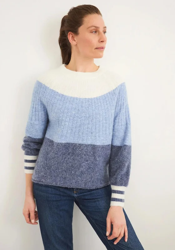 White Stuff Cecily Block Knit Jumper Blue