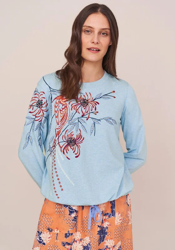 White Stuff Sally Embroidered Sweatshirt, Blue