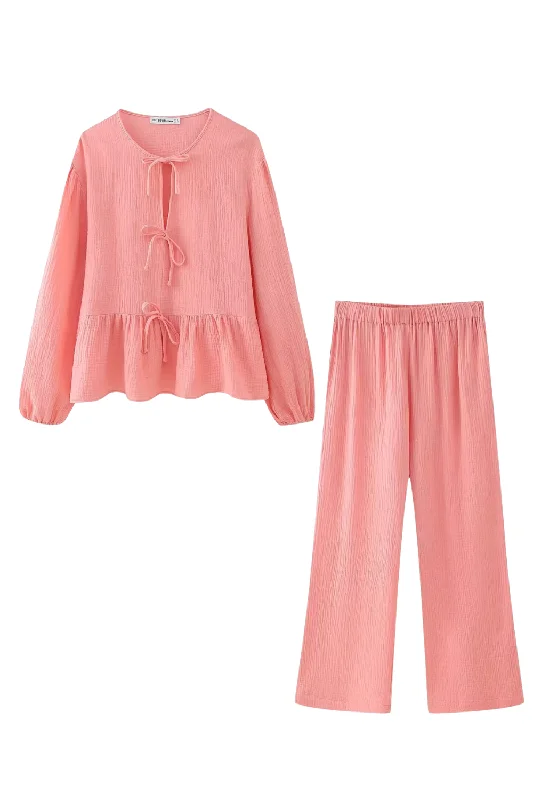 'Jasmine' Flowy Crinkled Top & Trousers Set *2 Colors (Sold Separately)