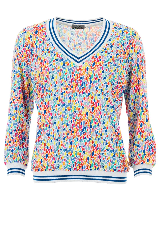 Leon Collection Candy Drop Print Blouse, Multi