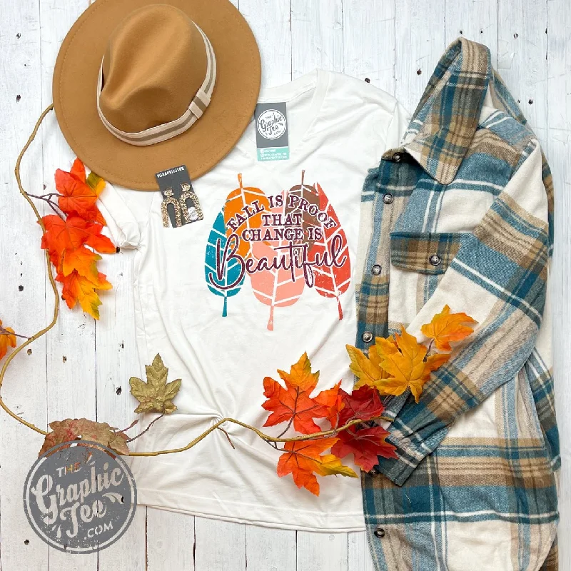 Fall is Proof That Change is Beautiful V-Neck Tee