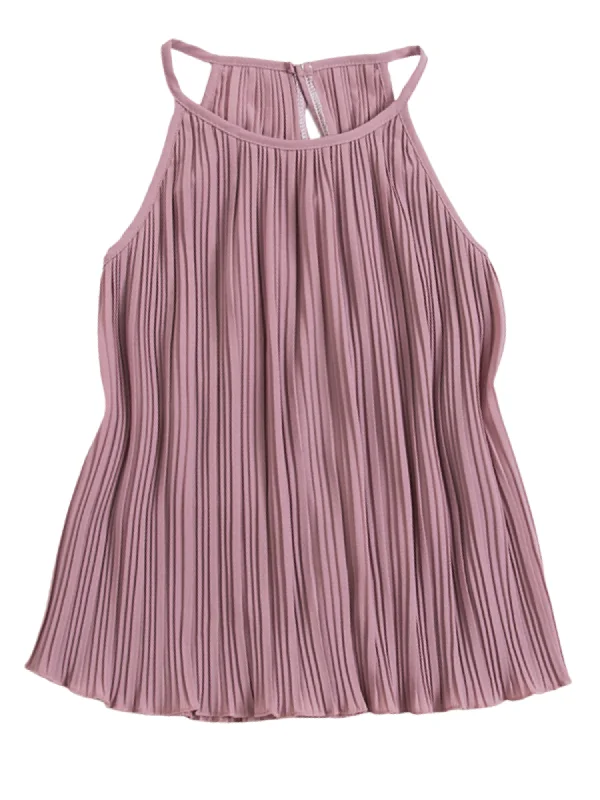 'Darcel' Halter-neck Pleated Top (7 Colors)