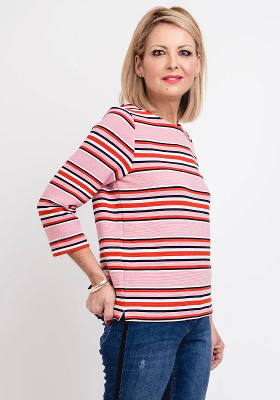 Bianca Ribbed Stripe Top, Pink Multi