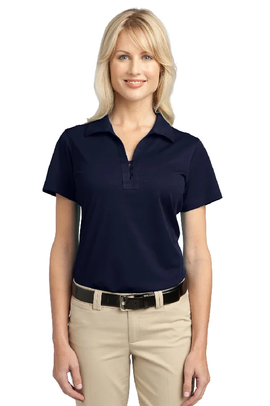 Port Authority Womens Tech Moisture Wicking Short Sleeve Polo Shirt - Dark Navy Blue