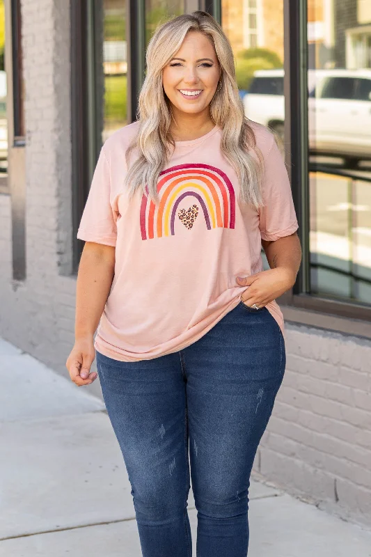 Fall Rainbow Tee, Peach