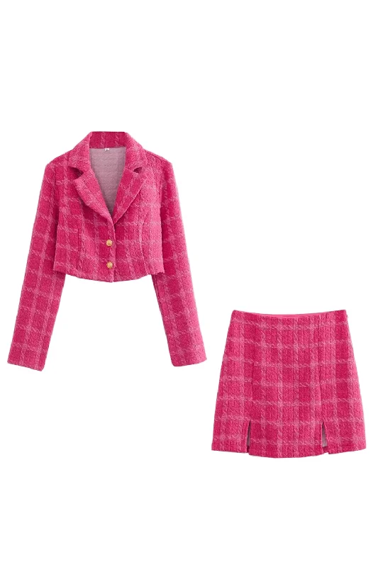 'Casey' Plaid Suit & High Waist Skirt