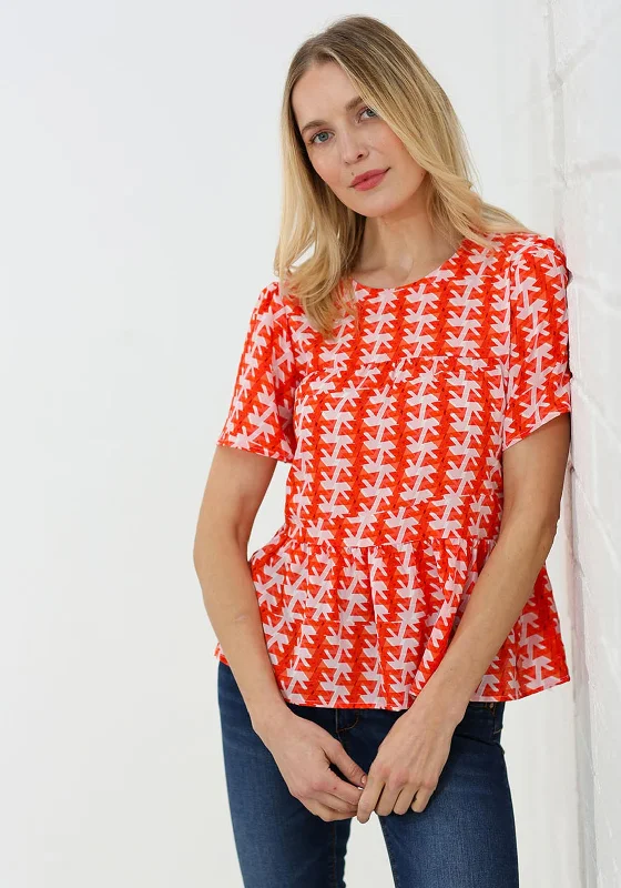 Rant & Rave Elisa Triangle Pattern Top, Coral