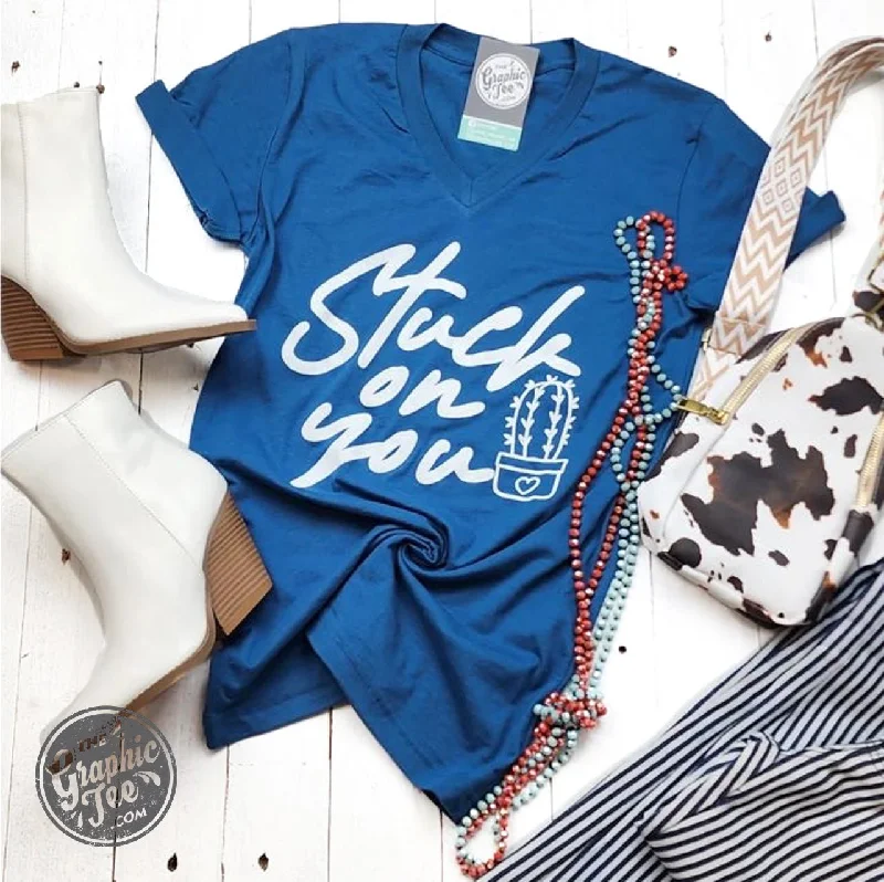 Stuck On You Deep Teal V-Neck Short Sleeve Tee