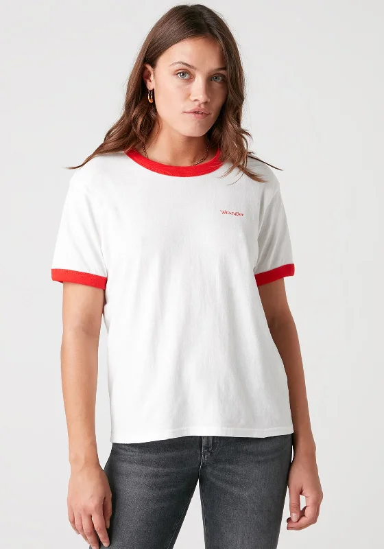 Wrangler Relaxed Ringer T-Shirt, Flame Red