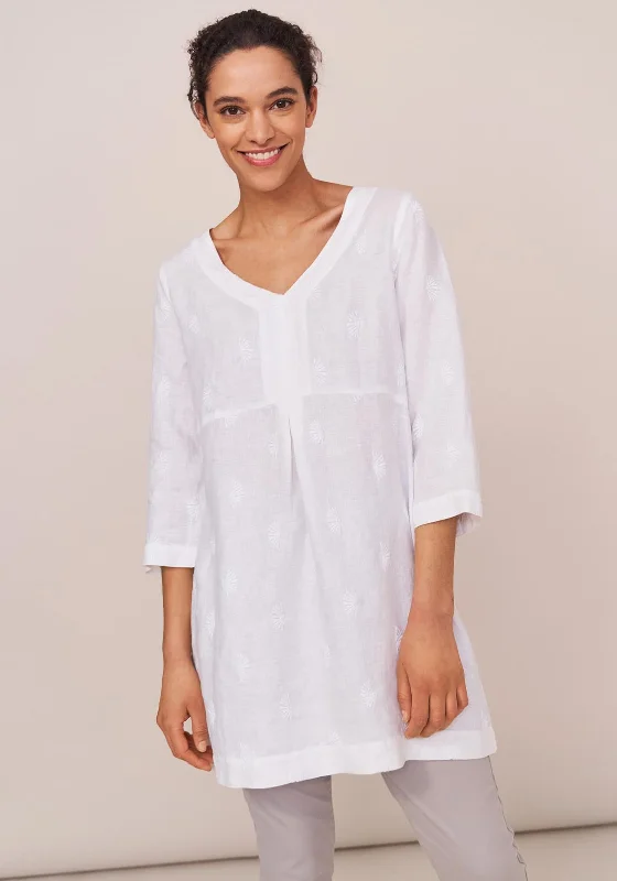 White Stuff Bailey Embroidered Linen Tunic, White