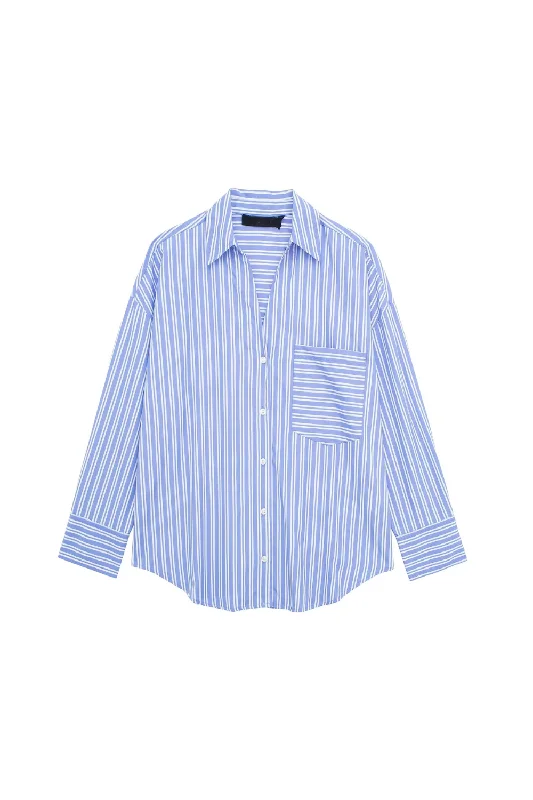 'Addison' Striped Loose Long Sleeved Shirt