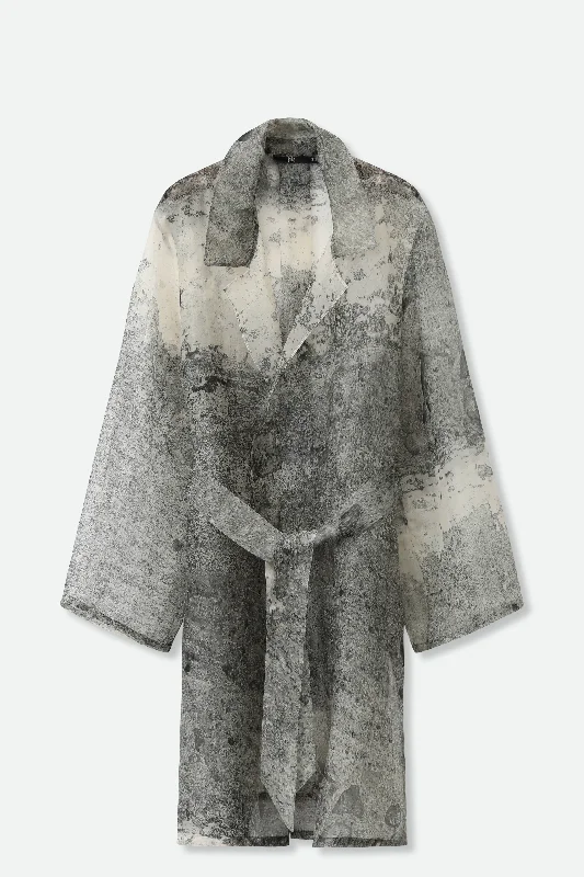 BLYTHE SILK ORGANZA DRESS JACKET IN CEMENT